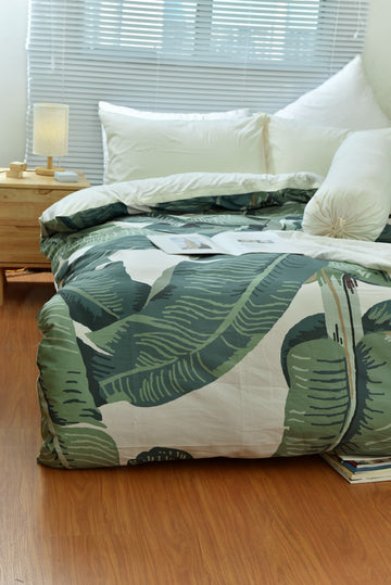 Tropical Dream SS 4-pc Quilt Cover Set (Green)