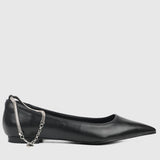 Joisse Pointed Toe Ballerina & Flats (Black)