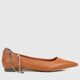 Joisse Pointed Toe Ballerina & Flats (Caramel)