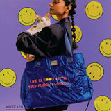 Smiley Weekend Tiny Furry Friends Pet Carrier Totebag (Navy)