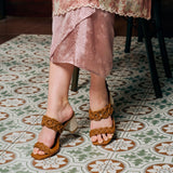Mahia Braided Strap Heels (Brown)