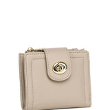 Lizzy Turn-Lock Top Zip Mini Wallet (Smoke)