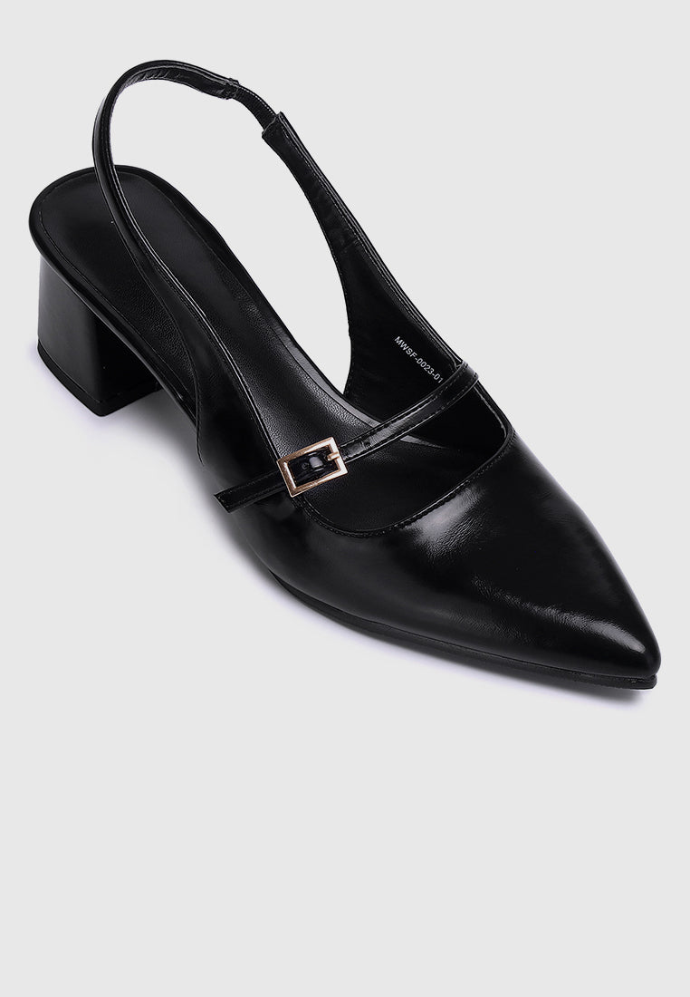 Leila Pointed Toe Heels (Black)