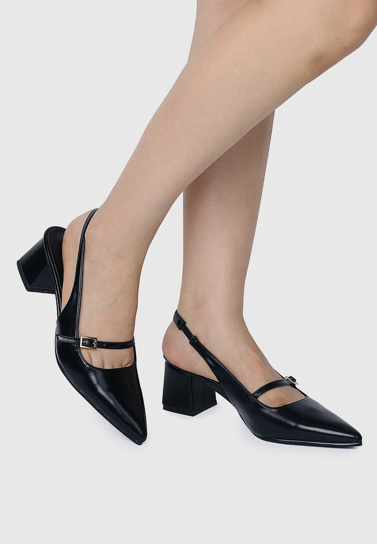 Leila Pointed Toe Heels (Black)