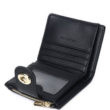 Lizzy Turn-Lock Top Zip Mini Wallet (Black)