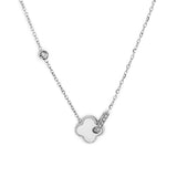 Saia Silver Metal Watch with Necklace Set (Silver)