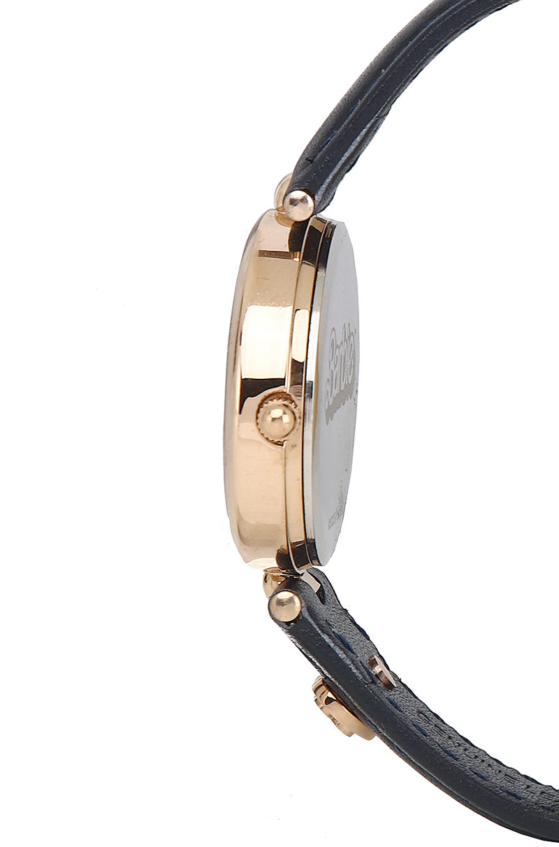 Your Fave! Rose Gold Leather Analog Watch (Black)