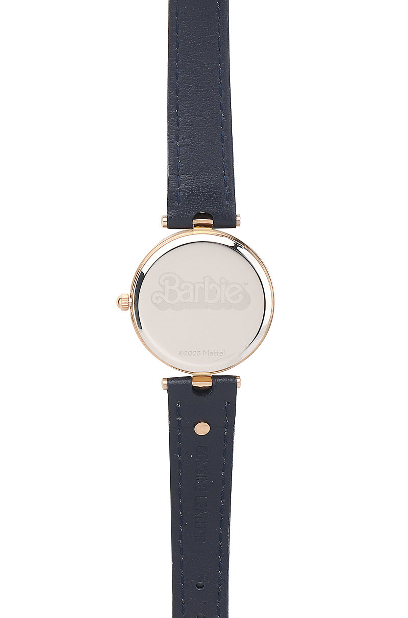 Barbie Your Fave! Rose Gold Leather Analog Watch (Navy)