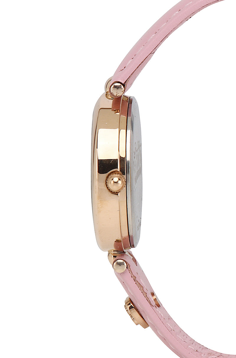 Barbie Your Fave! Rose Gold Leather Analog Watch (Pink)