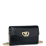 Barbie™ My Piece of Love Chain-Strap Tri-Fold Wallet (Black)