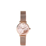 Claire Rose Gold Mesh Analog Watch (Salmon)