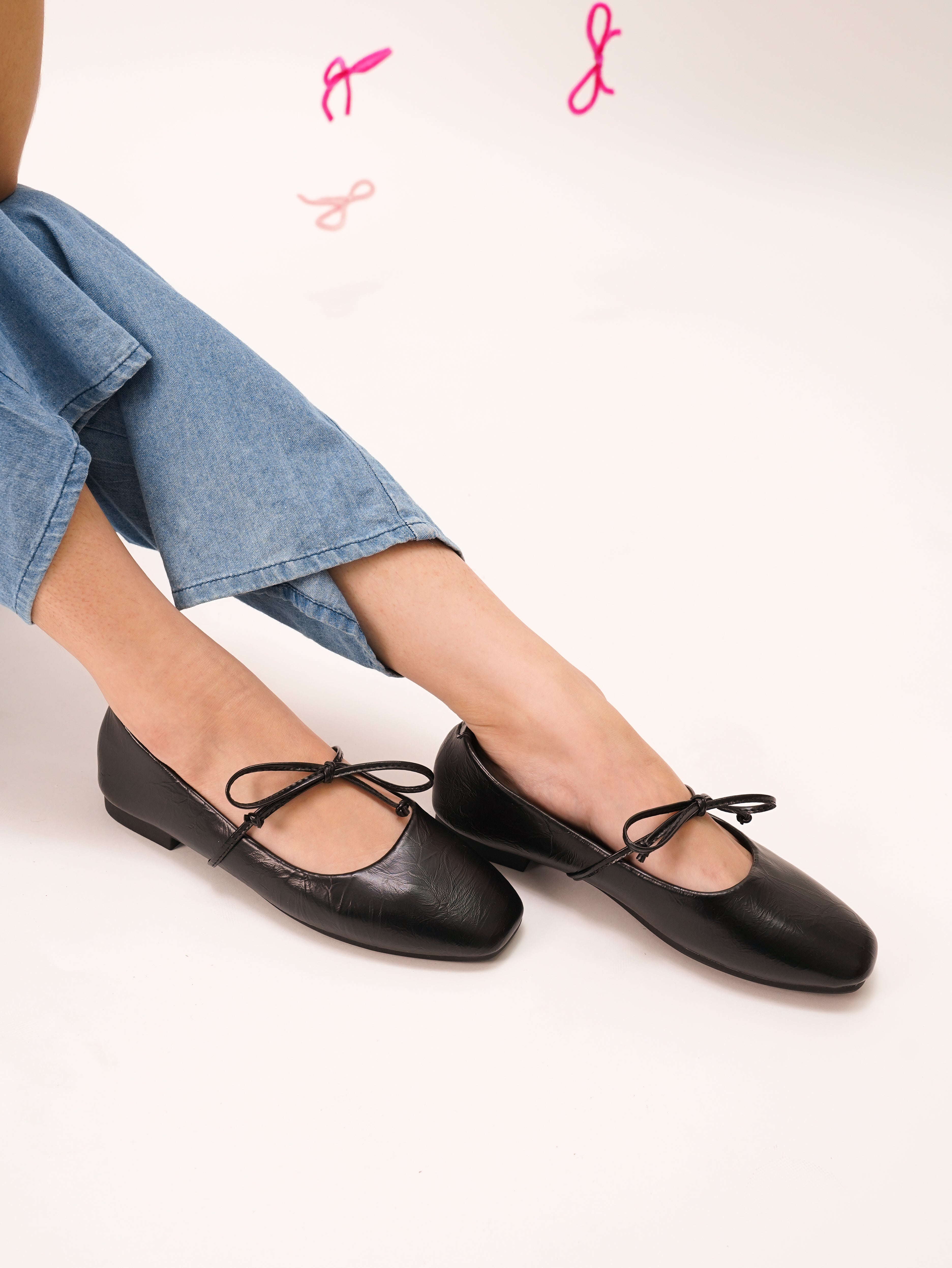 Amelia Ballerina Flats (Black)
