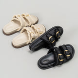 Suleika Buckled Strap Sandals (Black)