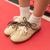 Velvia Round Toe Sneakers (Beige)