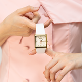 Barbie™ Dolled Up  Gold Leather Analog Watch (White)