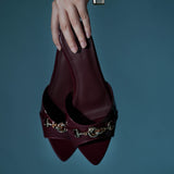 Beatrice Knot Slip Ons Ballerina & Flats (Maroon)