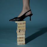 Anais Crinkle Gathered Heels (Black)