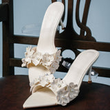 Vivienne Floral Heels (White)