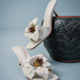 Reese Floral Sandals Heels (White)