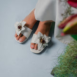 Rowan Floral Sandals (White)