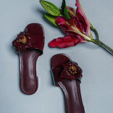 Rowan Floral Sandals (Burgundy)