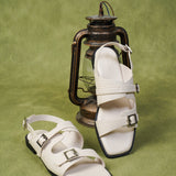 Amari Buckle Sandals (Off White)