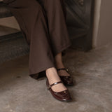 Gina Round Toe Mary Jane Ballerina & Flats (Espresso)