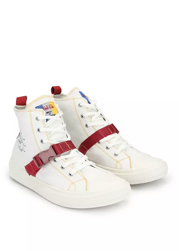 Tic Tac Toe Women Rounded Toe Sneakers (White)