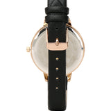 Federica Leather Analog Watch Set (Black)