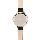 Federica Leather Analog Watch Set (Black)