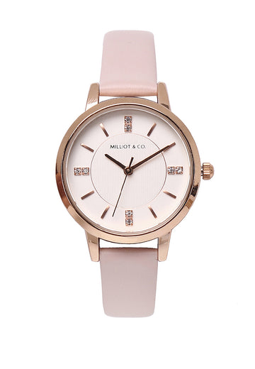 Adelle Leather Analog Watch (Pink)
