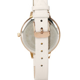 Fiorella Leather Analog Watch Set (White)