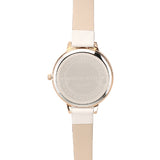 Fiorella Leather Analog Watch Set (White)