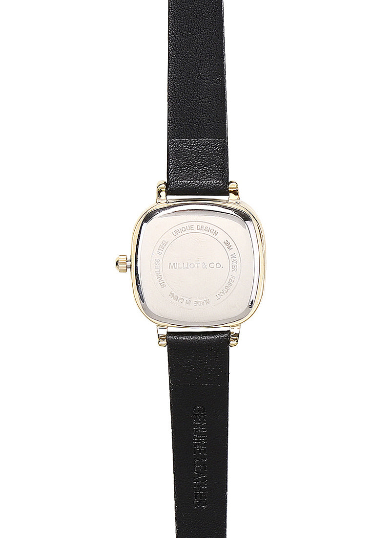 Laasya Leather Analog Watch (Black)