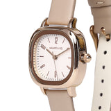 Laasya Leather Analog Watch (Almond)