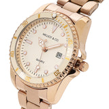 Victoria Rose Gold Stainless Steel Strap Watch (Beige)