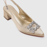 Doretta Pointed Toe Heels (Gold)