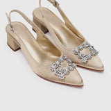 Doretta Pointed Toe Heels (Gold)