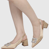 Doretta Pointed Toe Heels (Gold)