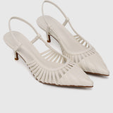 Chantel Pointed Toe Heels (White)