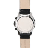 Antonio Silver Leather Watch (Black)