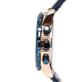 Antonio Rose Gold Leather Watch (Navy)