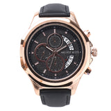 Alex Gold Leather Watch (Black)