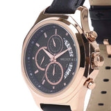 Alex Gold Leather Watch (Black)