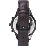 Alex Black Leather Watch (Chocolate)