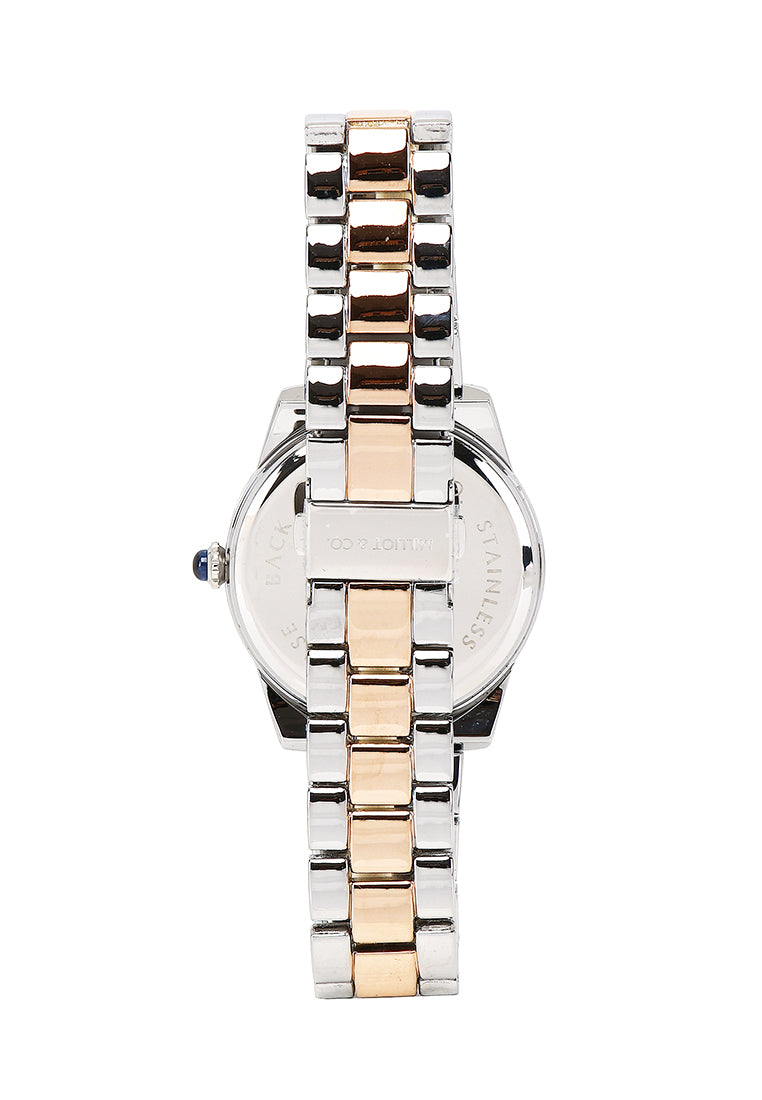 Andrea Rose Gold Metal Watch (Salmon)