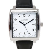 Sean Silver  Leather  Watch (Black)