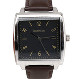 Sean Silver  Leather  Watch (Chocolate)