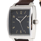 Sean Silver  Leather  Watch (Chocolate)