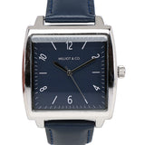 Sean Silver  Leather  Watch (Midnight Blue)